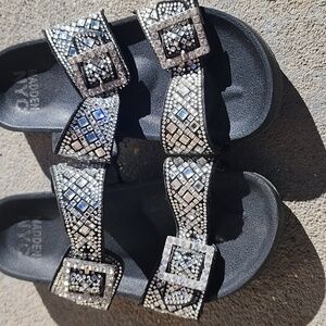 Black and Silver Kids Sandals